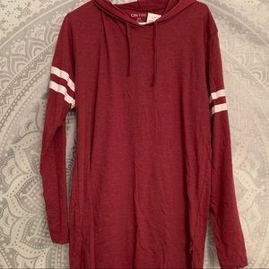Red/Maroon Striped Hoodie